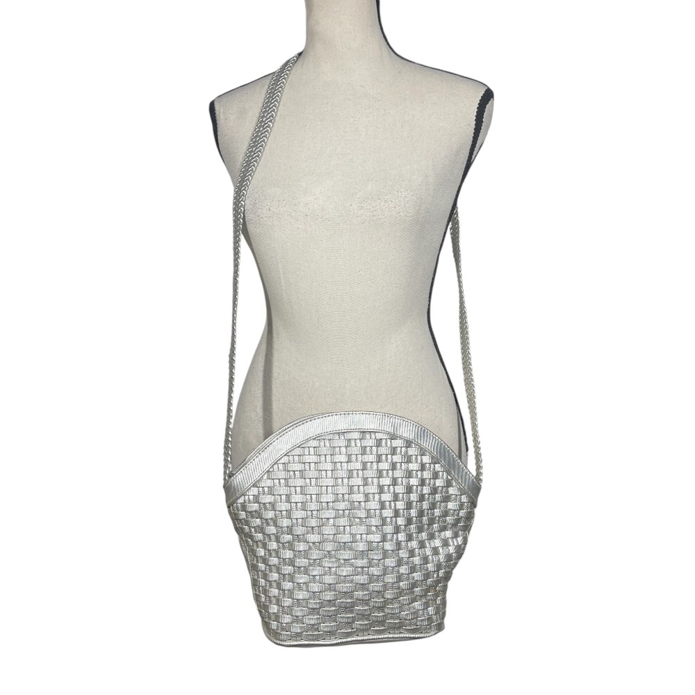 Tianni Metallic Silver Vintage Crossbody Bag